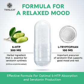 TWINLEAF NUTRITION 5-HTP 400mg gélules sur une table