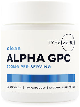 Type Zero Alpha GPC 600mg 90 capsules végétariennes, vue de face