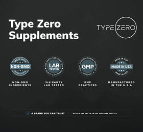 Type Zero Alpha GPC 600mg, capsules sur une surface blanche