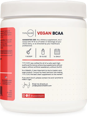 Type Zero BCAA Vegan 399g côté avec cuillère incluse