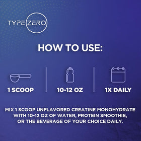 Type Zero Créatine Monohydrate 1 KG avec d'autres compléments alimentaires