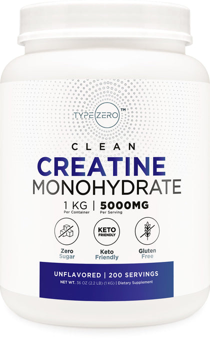 Type Zero Créatine Monohydrate 1 KG pot vue de face
