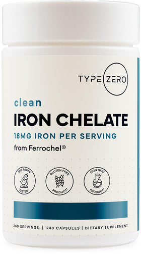Type Zero Fer Chélaté 240 Capsules, vue de face