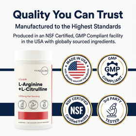 Type Zero L-Arginine + L-Citrulline 1500mg en format capsule