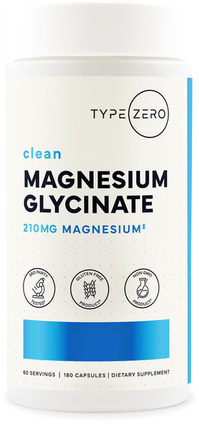 Type Zero Magnésium Glycinate 210mg 180 Capsules - vue de face