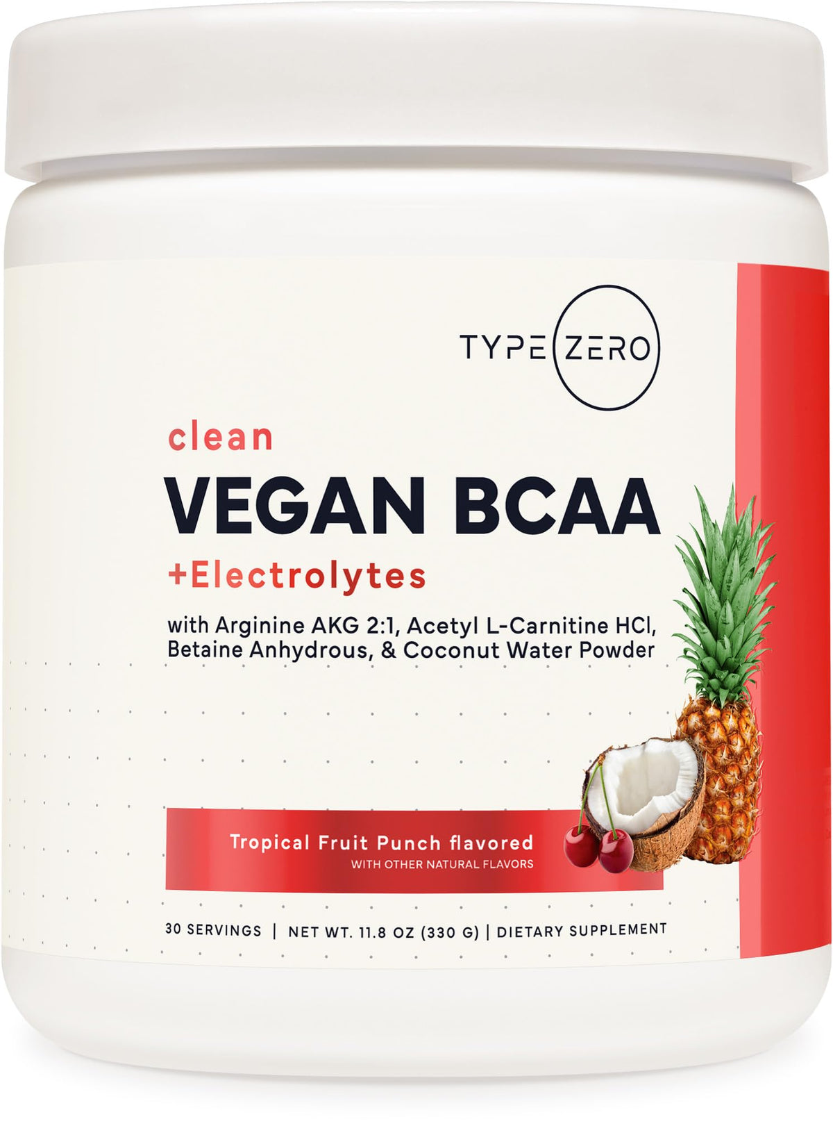 Type Zero Poudre BCAA Vegan 399g avant avec goût Tropical Fruit Punch