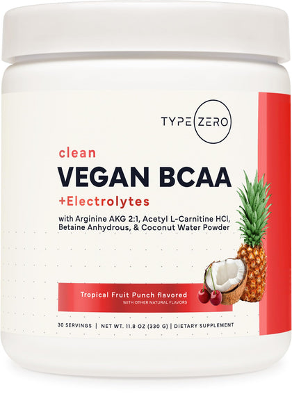 Type Zero Poudre BCAA Vegan 399g avant avec goût Tropical Fruit Punch