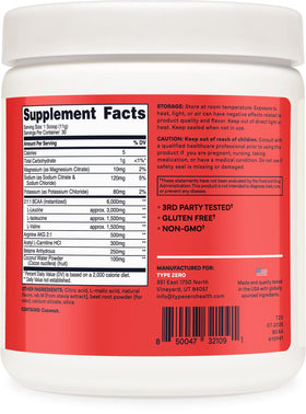 Type Zero Poudre BCAA Vegan 399g en préparation dans un verre