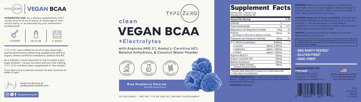 Type Zero Poudre BCAA Vegan Ultra Clean 408g Framboise Bleue en action pendant l'entraînement