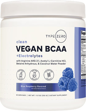 Type Zero Poudre BCAA Vegan Ultra Clean 408g Framboise Bleue vue avant