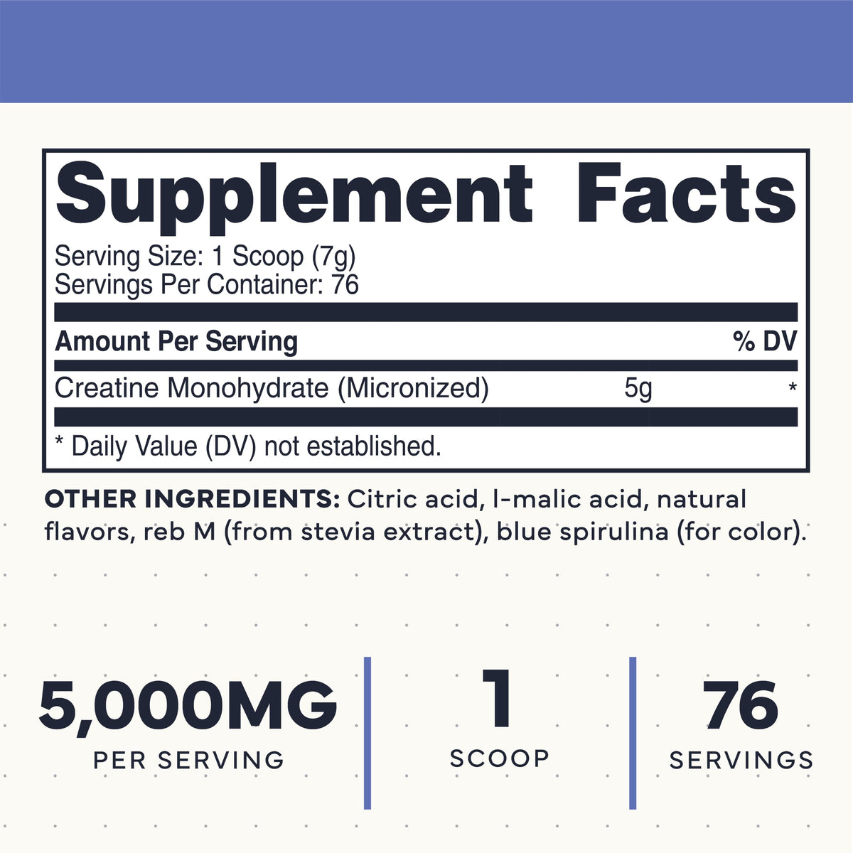Type Zero Poudre de Créatine Monohydrate 500g Saveur Framboise Bleue avec cuillère