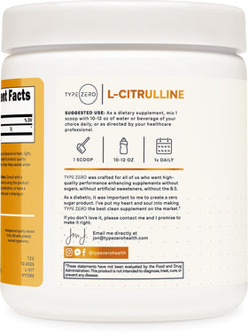 Type Zero Poudre de L-Citrulline 3000mg contenu