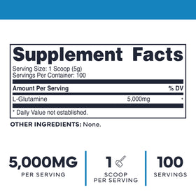 Type Zero Poudre de L-Glutamine 500g vue arrière