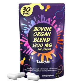 tzaxyan Complément Alimentaire Organes de Boeuf 1300mg, emballage avant