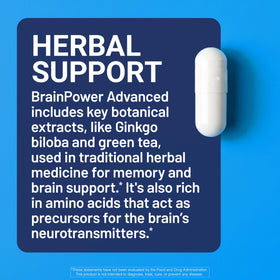 U.S.DOCTORS'CLINICAL BrainPower Advanced 60 capsules on a wooden table