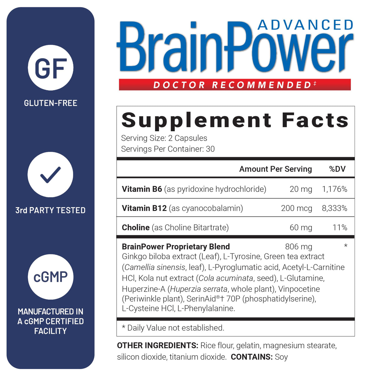 U.S.DOCTORS'CLINICAL BrainPower Advanced capsules with natural ingredients