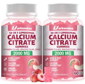 Uarkendos Gummies Calcium Citrate 2000mg vue de face avec emballage