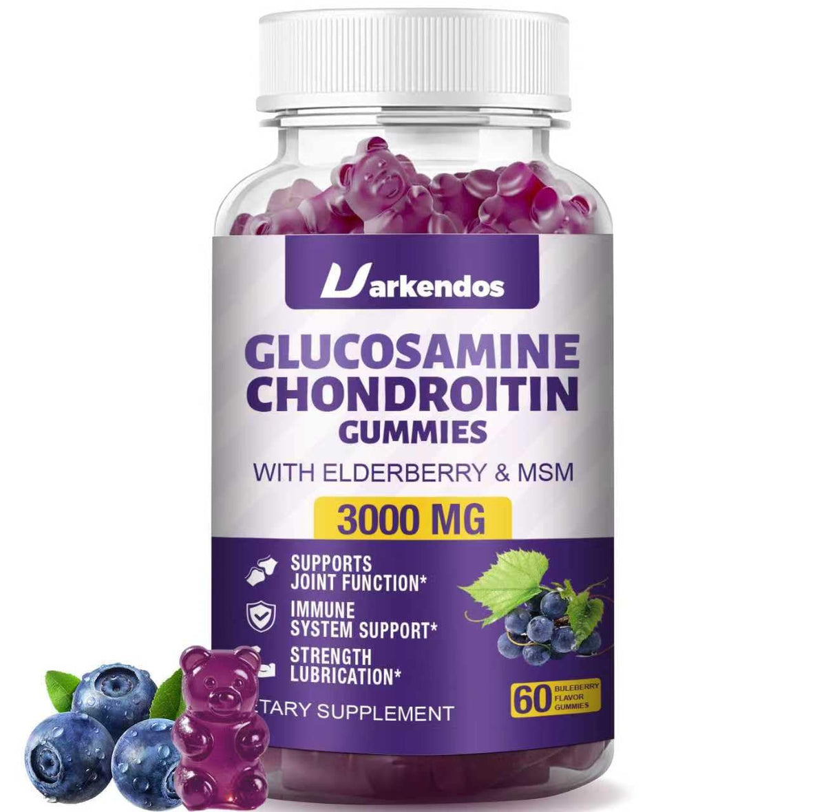 Uarkendos Gummies Glucosamine Chondroitin 3000MG boîte vue avant