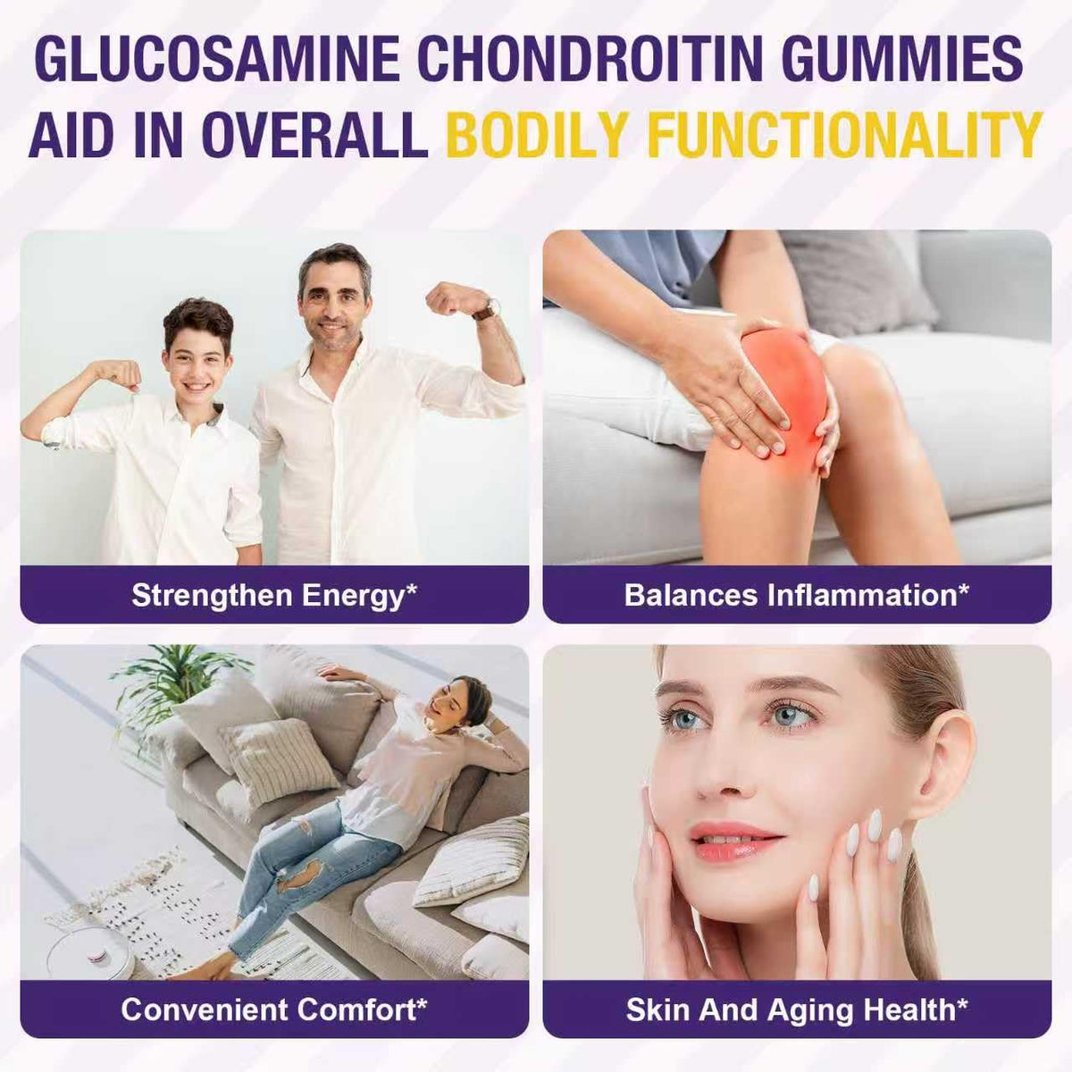 Uarkendos Gummies Glucosamine Chondroitin 3000MG côté de la boîte