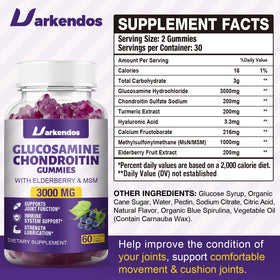 Uarkendos Gummies Glucosamine Chondroitin 3000MG gummies individuelles