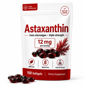 UBOMOPI Astaxanthin 12mg gélules, vue avant avec l'emballage