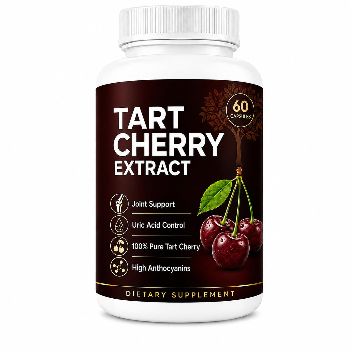 UBOMOPI Extrait de Cerise Acide Montmorency 360mg en capsules, vue de face
