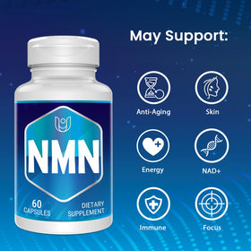 Ucessuyy Complément Alimentaire NMN 60 Capsules bouteille avec étiquette