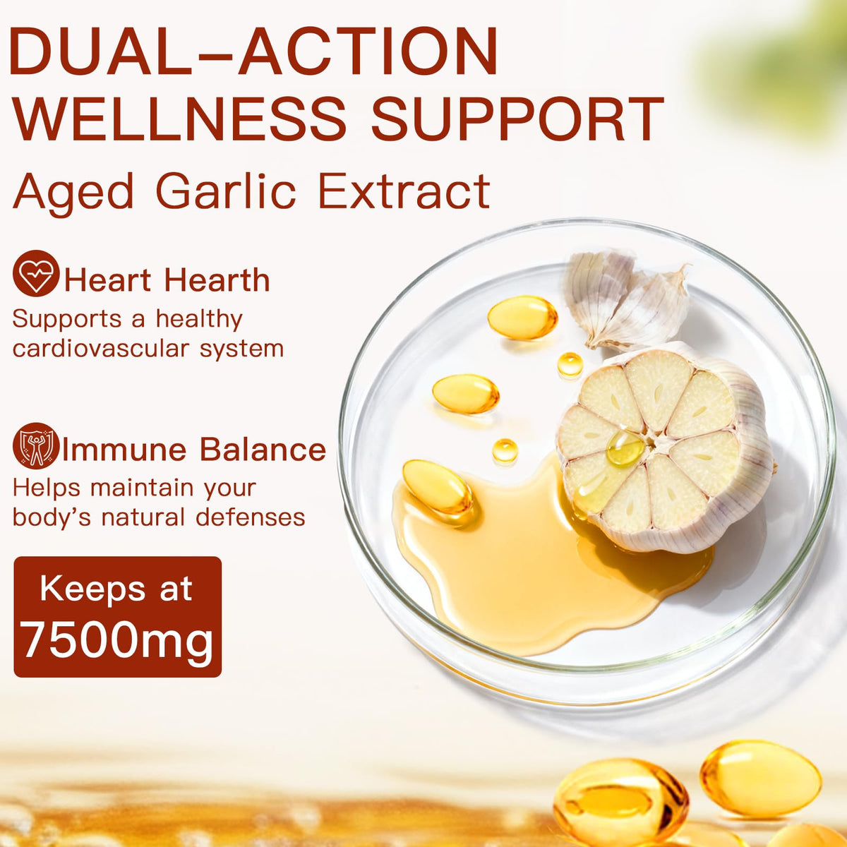 ULIKEATM Ail Vieilli 7500mg 300 Capsules avec des ingrédients naturels
