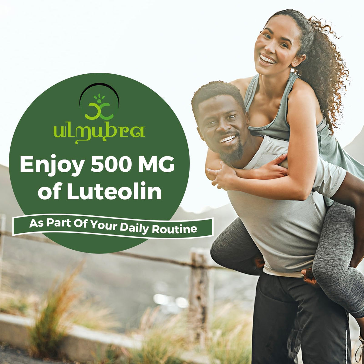 Ulmubra Luteolin Liposomal 500MG sur une table en bois