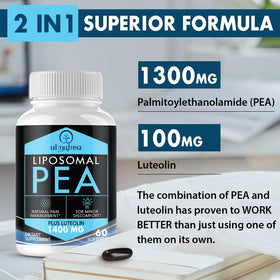 Ulmubra Palmitoylethanolamide 1300 mg capsules molles sur fond blanc