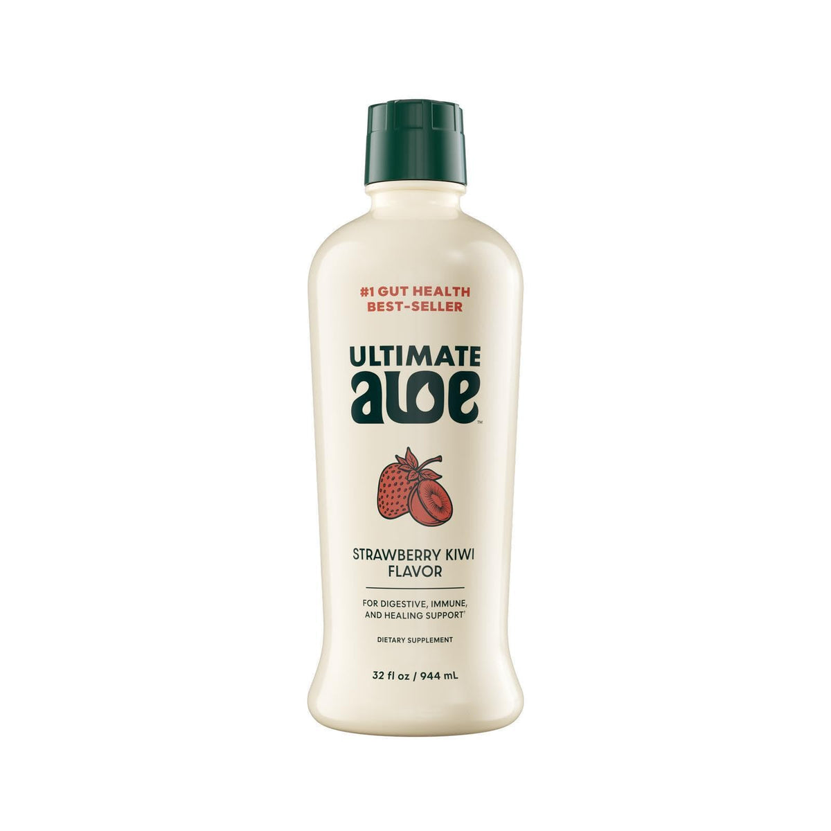 Ultimate Aloe jus d'aloe vera saveur fraise kiwi, vue avant du contenant
