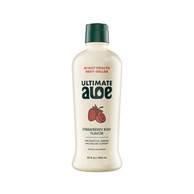 Ultimate Aloe jus d'aloe vera saveur fraise kiwi, vue avant du contenant