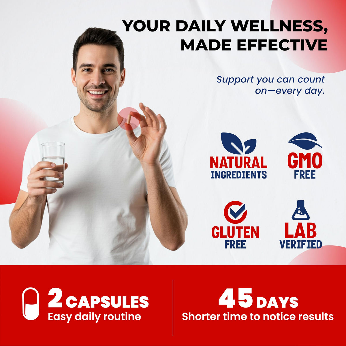 ULTRA HERBS Complément Alimentaire Focus Dopamine 90 Capsules sur fond neutre
