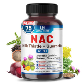 ULTRA HERBS Complément Alimentaire NAC 600 mg bouteille vue de face