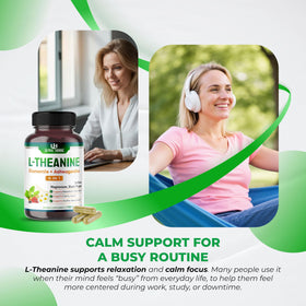 ULTRA HERBS L-Théanine capsules avec étiquette visible
