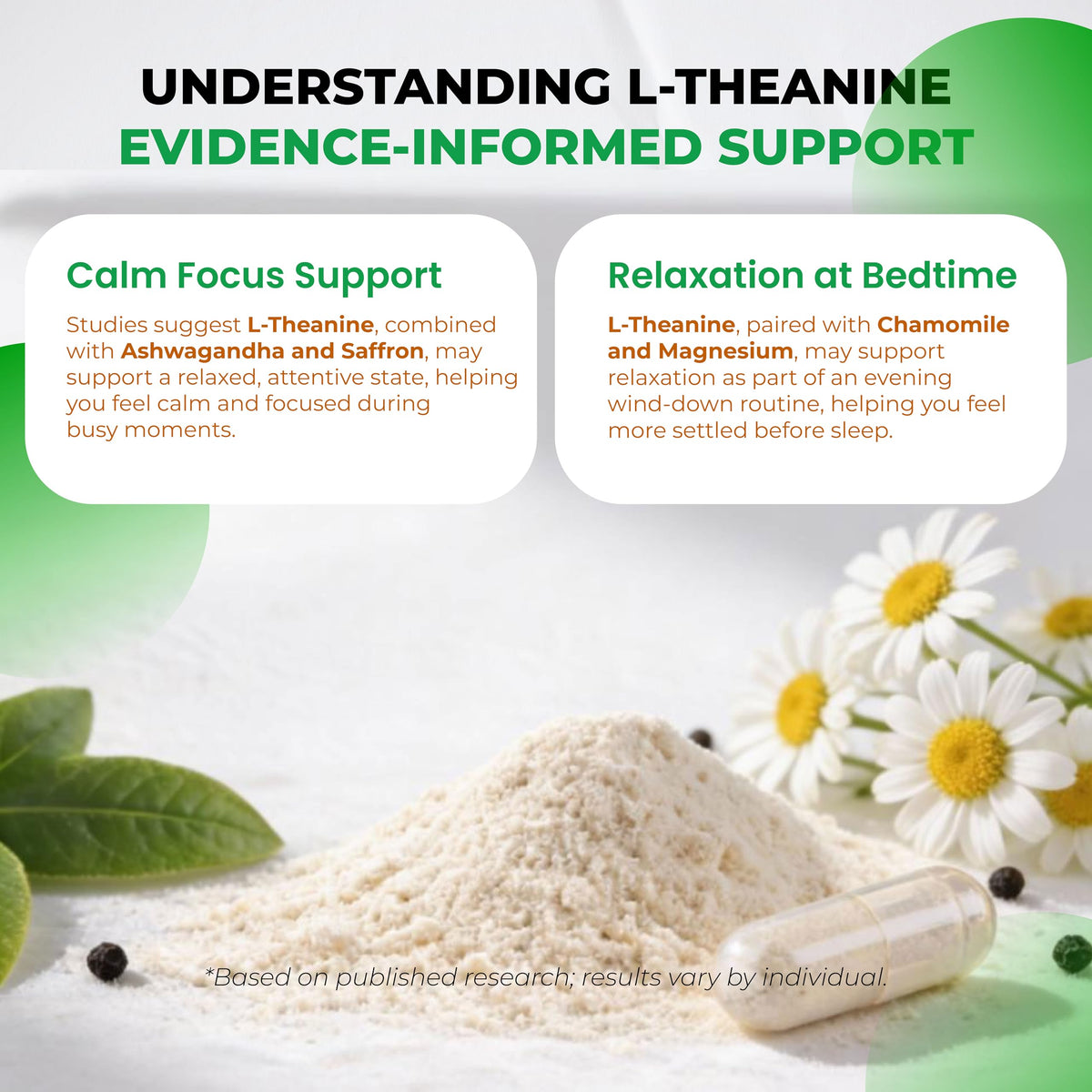 ULTRA HERBS L-Théanine capsules avec ingrédients naturels