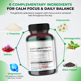 ULTRA HERBS L-Théanine capsules ouvertes sur une table