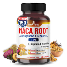 ULTRA HERBS Maca Racine 150 capsules vue de face