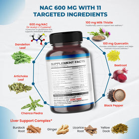 ULTRA HERBS NAC 600 mg ingrédients présentés sur une table