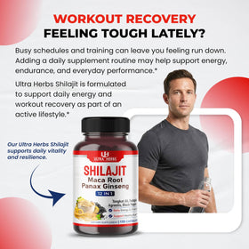 ULTRA HERBS Shilajit Pur Himalayen capsules avec étiquette