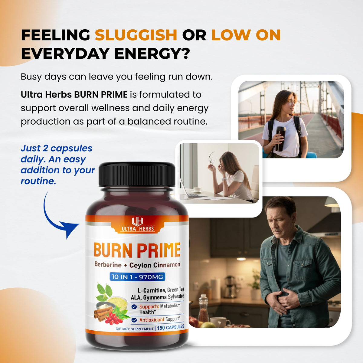 ULTRA HERBS Ultra Burn 1730 mg étiquette détaillant les ingrédients