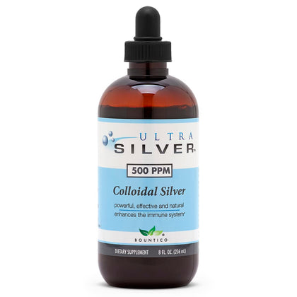 Ultra Silver Colloidal Silver 500 PPM 236 mL avec pipette vue de face