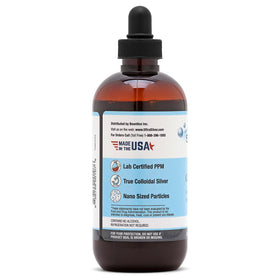 Ultra Silver Colloidal Silver 500 PPM étiquette et informations sur le produit
