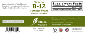 Ultra6 Nutrition B12 liquide flacon avec fond neutre