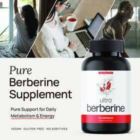 Ultra6 Nutrition Complément de Berbérine 600mg - Capsules montrant la taille