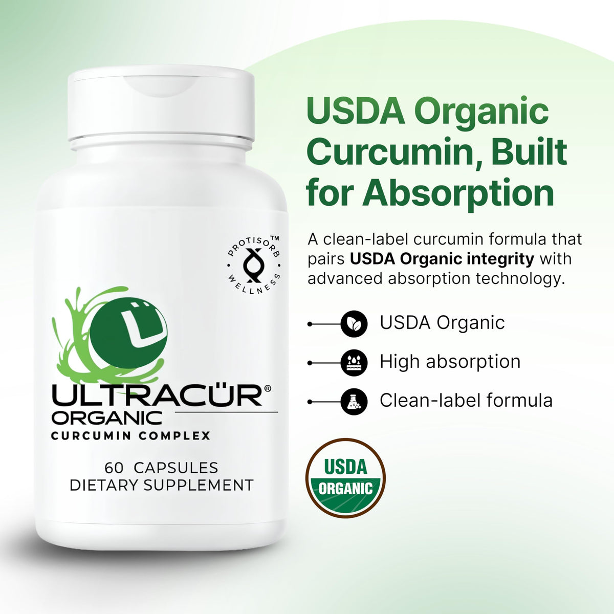 UltraCur Curcuma Bio boîte avec étiquette USDA Organic