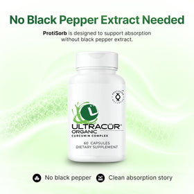 UltraCur Curcuma Bio capsules sur une surface en bois