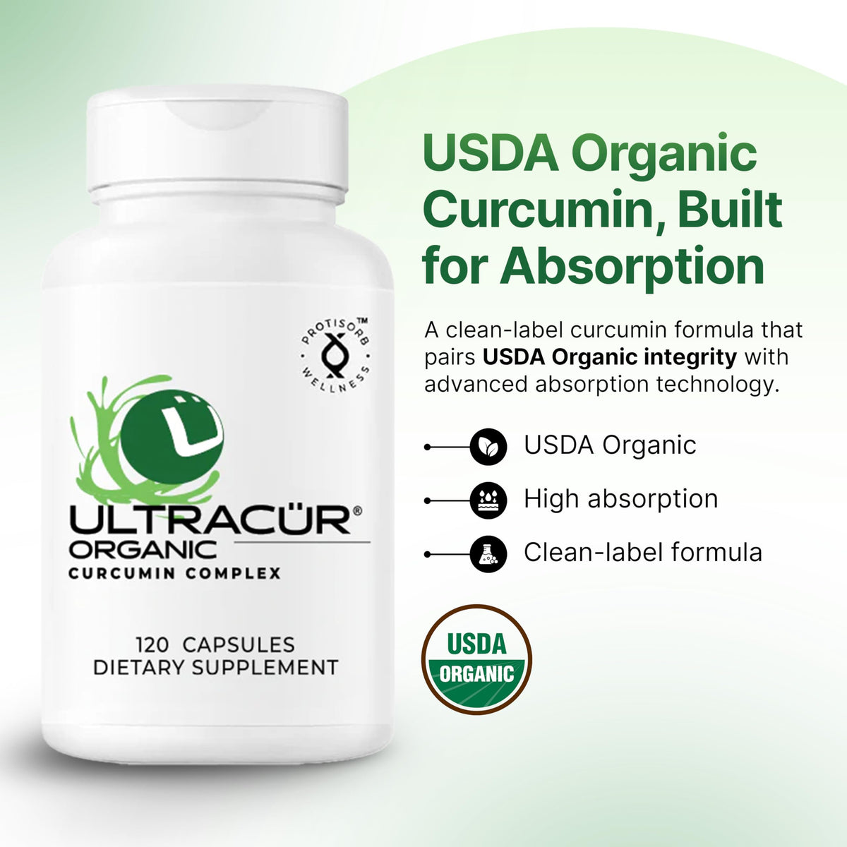 UltraCur flacon de capsules de curcuma bio avec étiquette