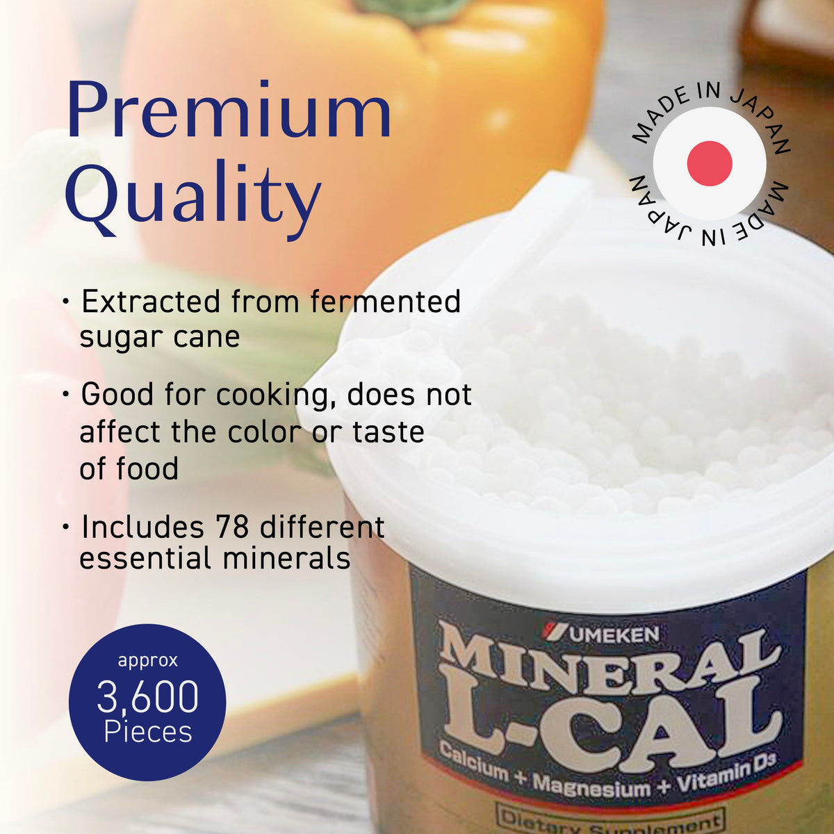 Umeken L-Cal Calcium 360g format de 360 billes