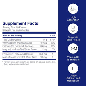 Umeken Mineral L-Cal Calcium sur une table avec une cuillère